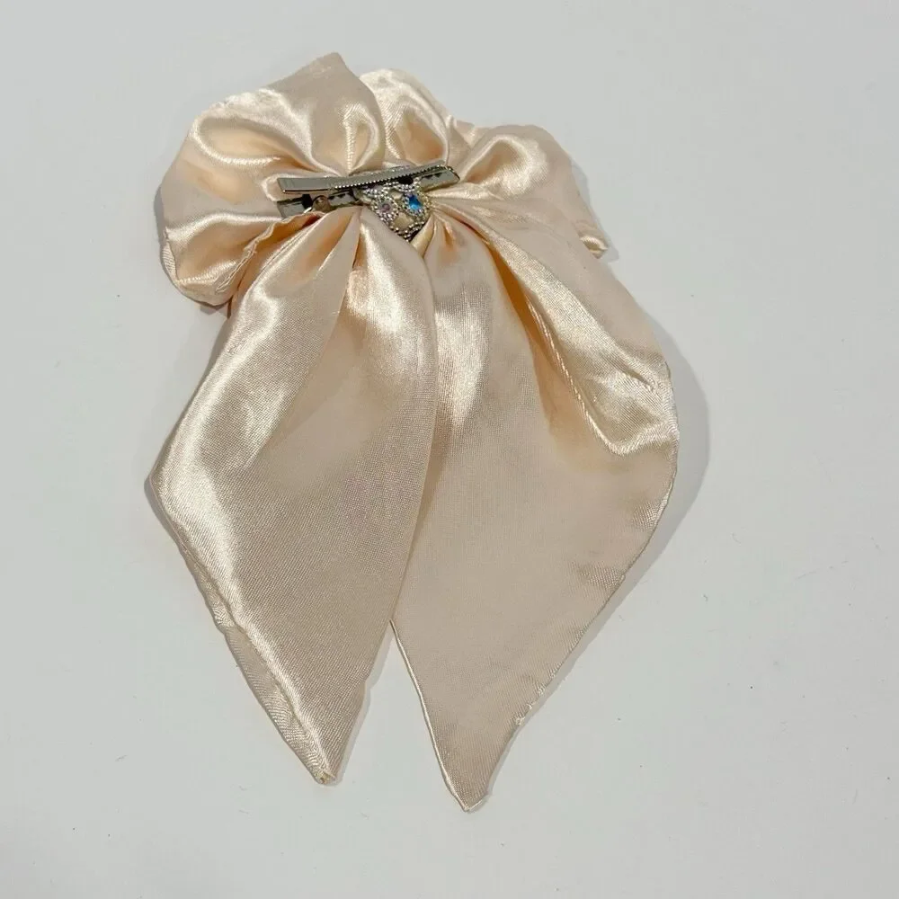 Large Satin Bow Barrettes Women Ribbon Hair Clips Hairpins for Styling